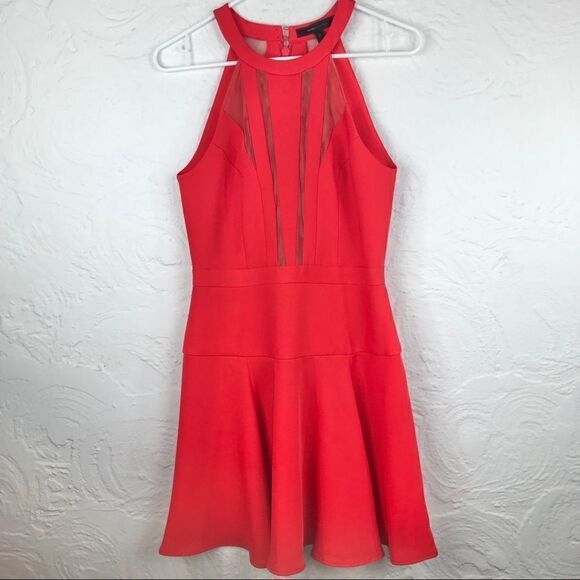 BCBGMaxazria “Poppy” Red halter top skater Dress - Picture 2 of 11